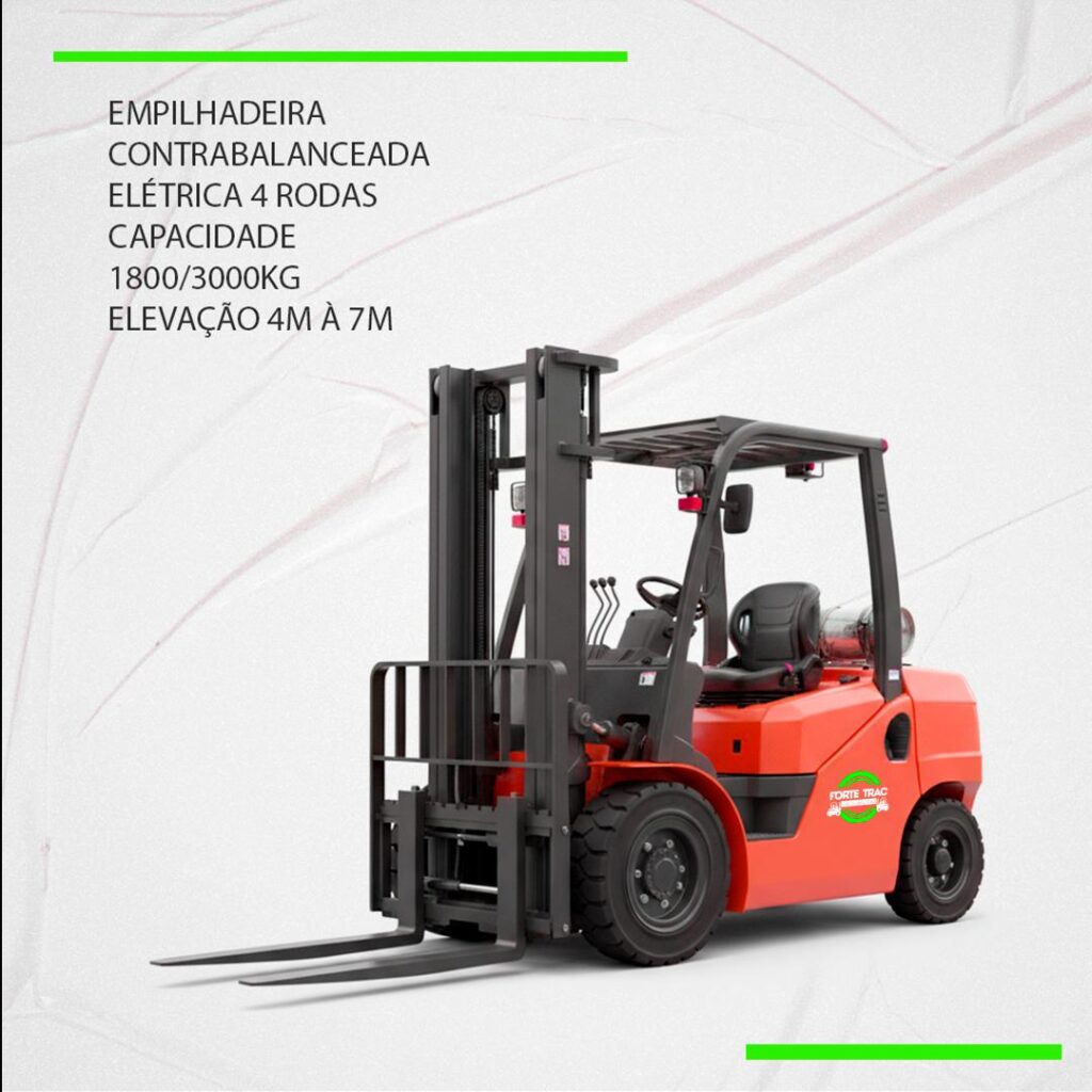 Empilhadeira Contrabalanceada Elétrica 4 Rodas – 1800/3000kg