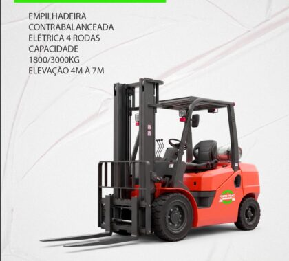 Empilhadeira Contrabalanceada Elétrica 4 Rodas – 1800/3000kg