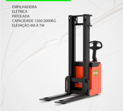 Empilhadeira Elétrica Patolada – Capacidade 1200/2000kg