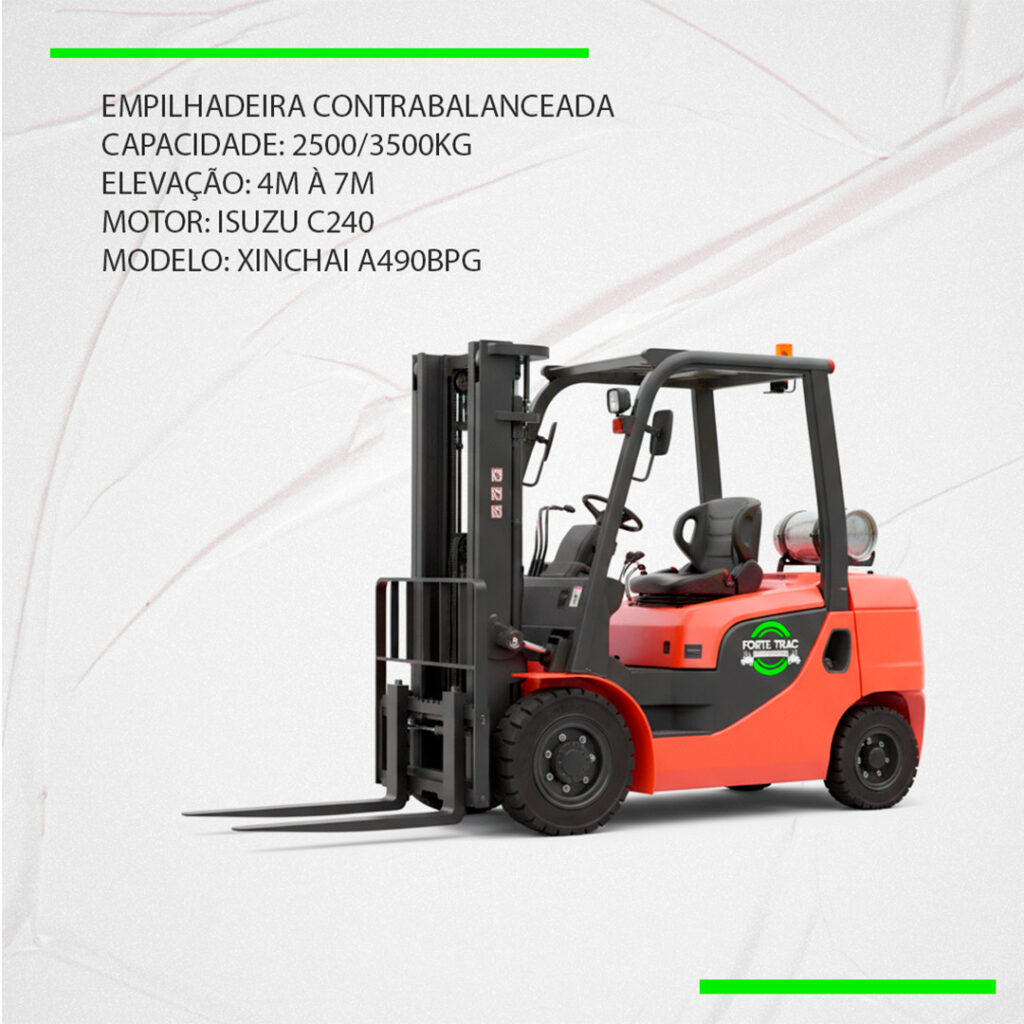 Empilhadeira Contrabalanceada – Capacidade 2500/3500kg