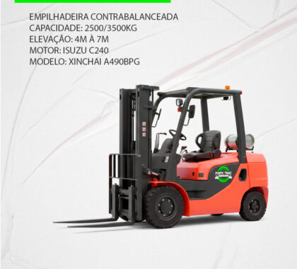 Empilhadeira Contrabalanceada – Capacidade 2500/3500kg